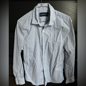 Abercrombie & Fitch Blue and White Button Down Blouse Dress Shirt XS Preppy